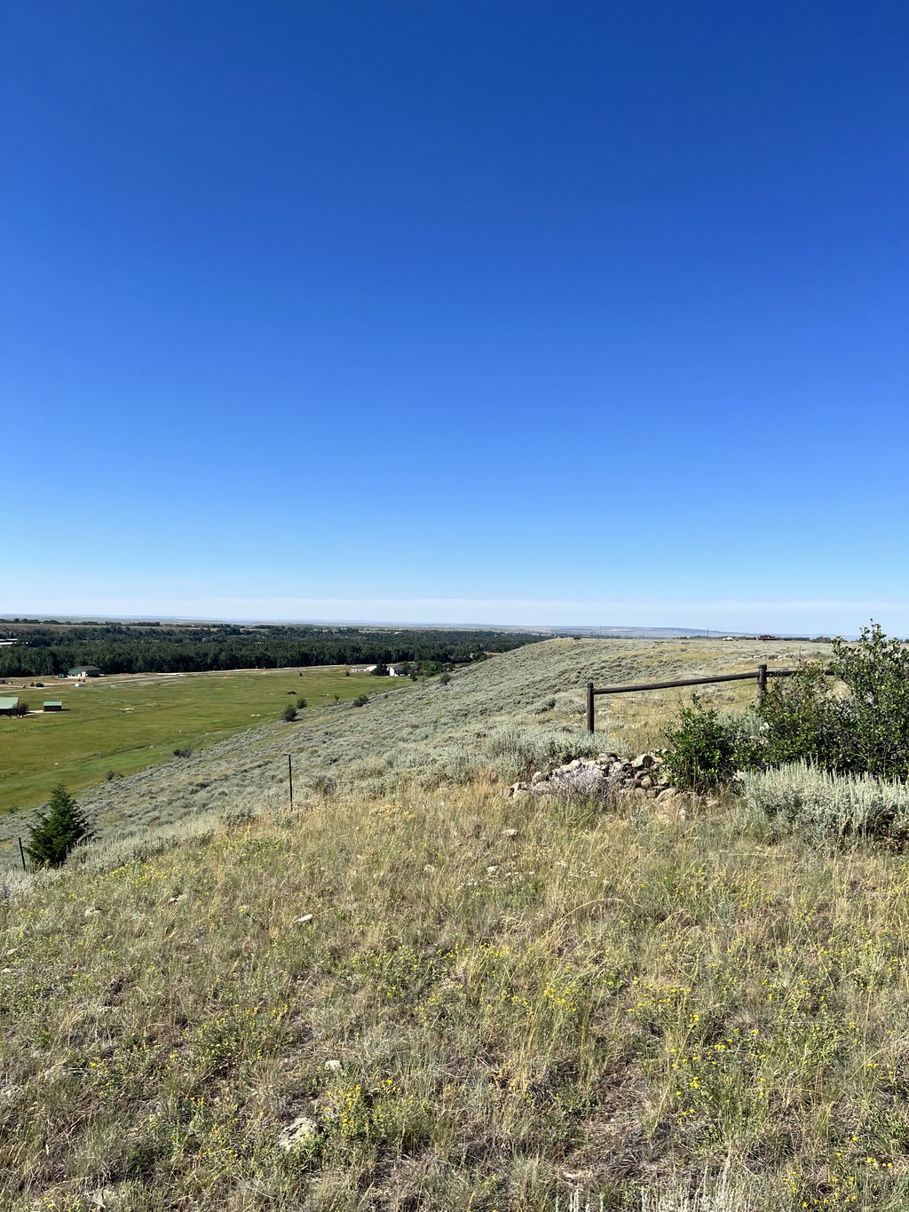 The Bench: rock outcrop looking north along the east bench at East Bench Overlook near Red Lodge, Montana