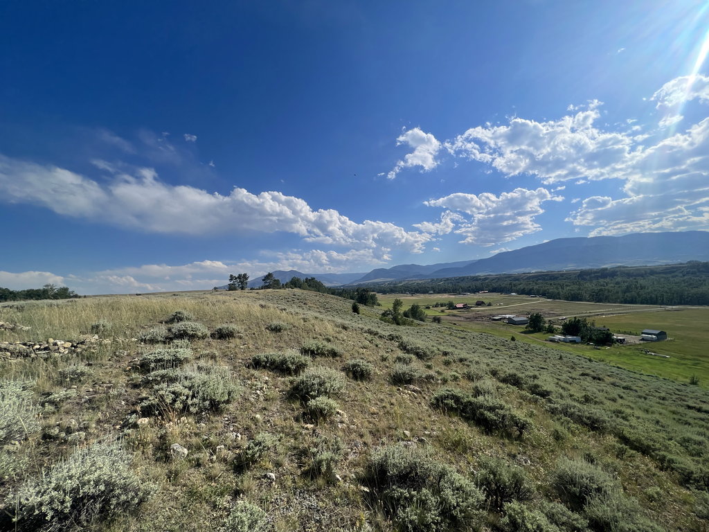 The Bench: afternoon light southwest down the bench at East Bench Overlook near Red Lodge, Montana