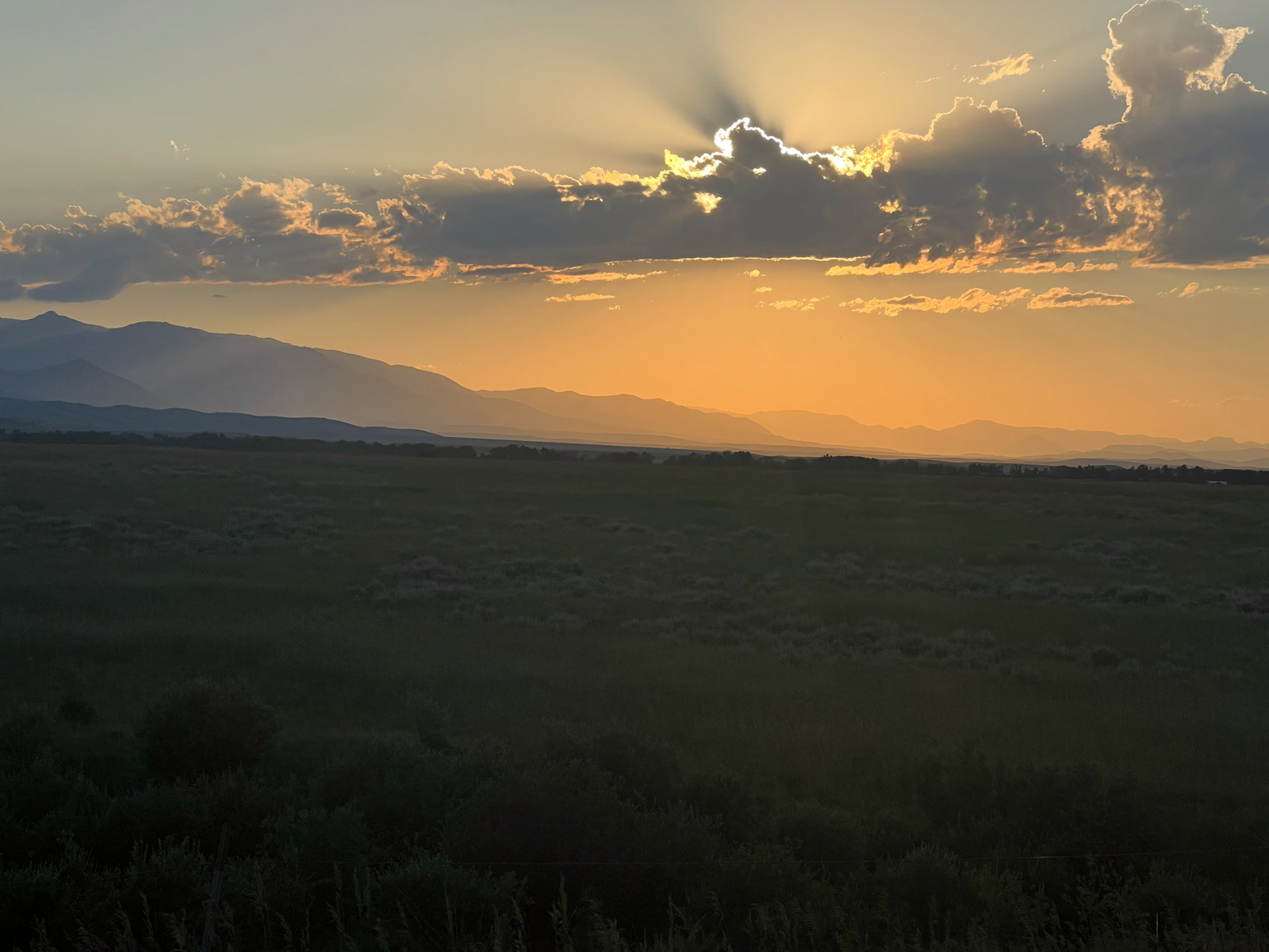 Sunset over the Beartooth Mountains from East Bench Overlook