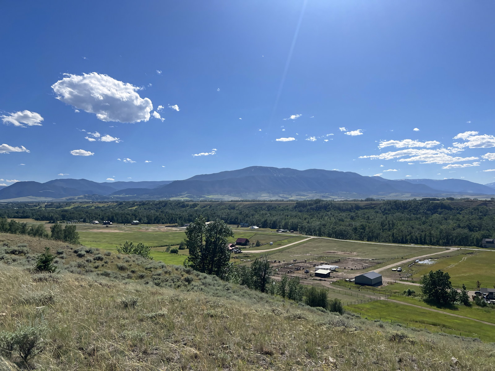 Valley and mountain panorama from Lot 2 at East Bench Overlook
